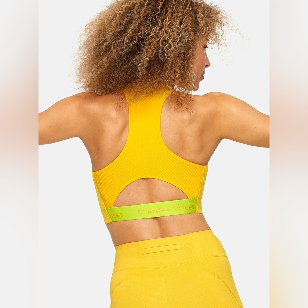 Outdoor Voices Small S Sunshine Yellow Doing Things Sports Bra Racerback
